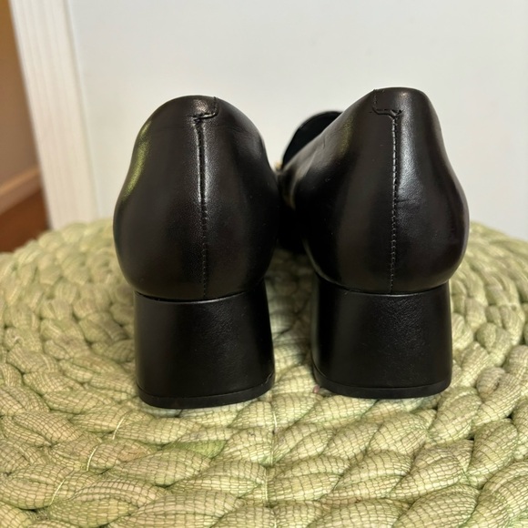 NWOB Rockport Total Motion Esma Black  Leather Square Croc Toe Heel Loafers - Picture 5 of 8